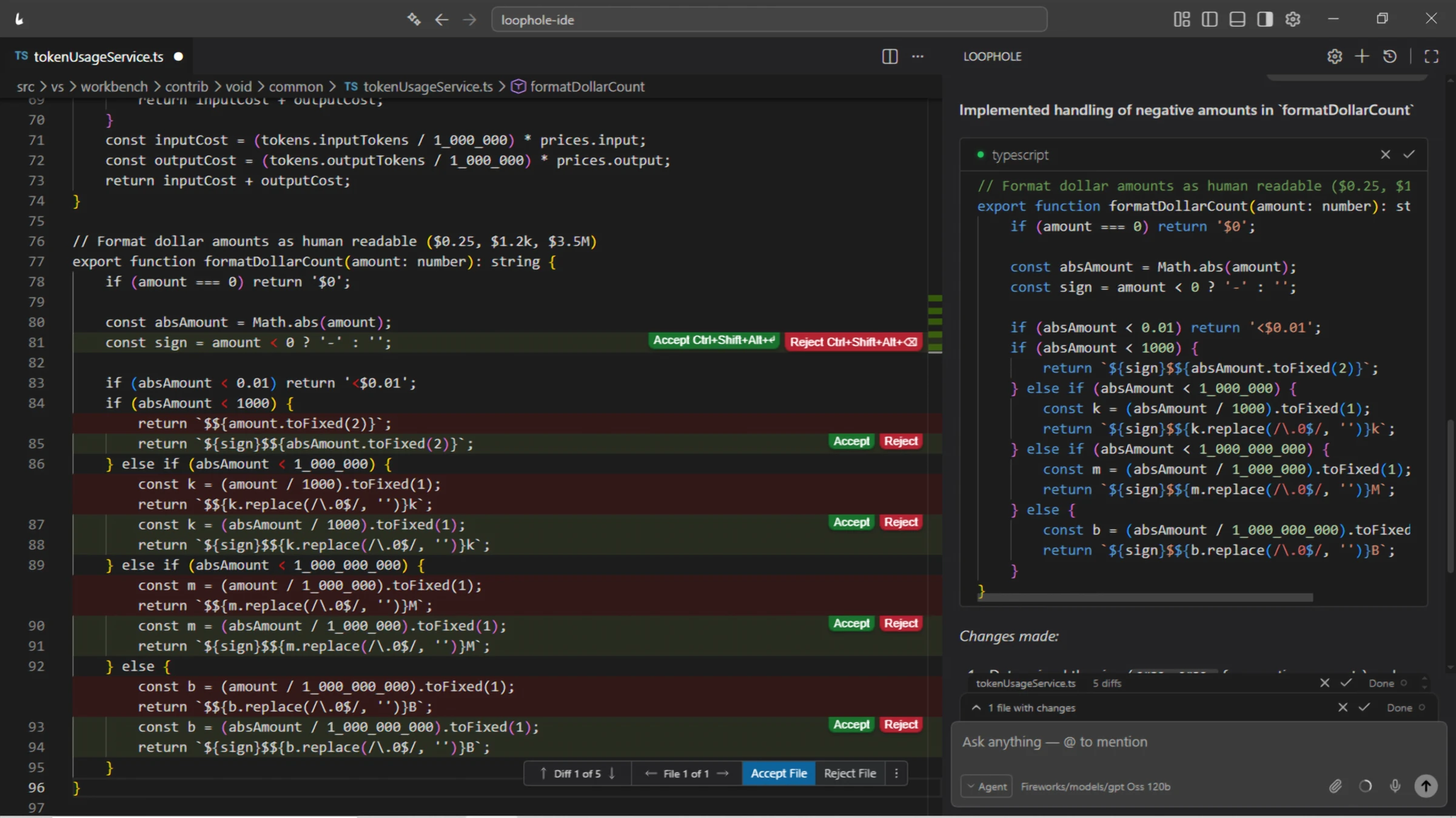 Loophole IDE preview